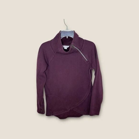 Athleta Cozy Karma Asymmetrical Pullover Sweatshirt Zipper Jacket Size Small - Picture 3 of 10